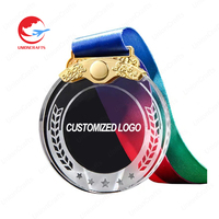 Fabrication de souvenirs de sport personnalisés Médaille en cristal acrylique imprimé UV plexi en verre vierge sublimé