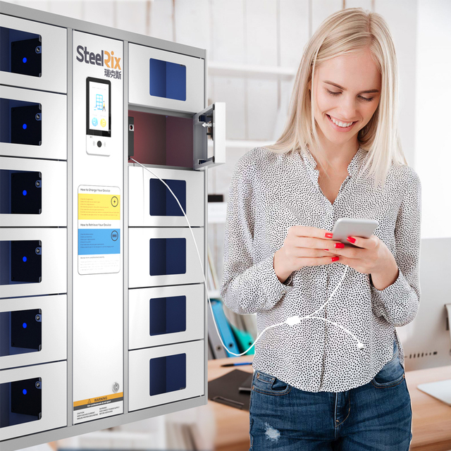 Customized Steel Kiosk Station Mobile Phone Charging Locker for Gym Laptop Charging Locker