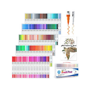 Meilleur ensemble de marqueurs pinceaux double pointe pour enfants et adultes, 36, 48, 72, 100, 120 couleurs, pour livres de coloriage et artistes - Product Image 1