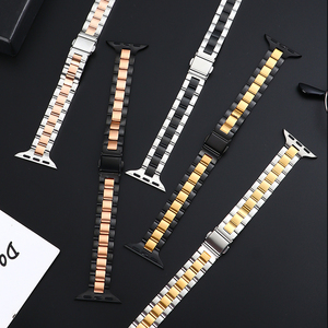 Crested — <span class=keywords><strong>Bracelet</strong></span> à maillons en acier inoxydable pour <span class=keywords><strong>Apple</strong></span> <span class=keywords><strong>Watch</strong></span>, pour <span class=keywords><strong>Apple</strong></span> <span class=keywords><strong>Watch</strong></span> série 7, iWatch, en acier inoxydable, 44,40m, avec adaptateurs - Product Image 2