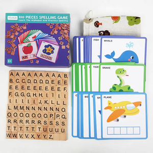 Montessori 26 gioco di parole ortografiche in legno giocattolo educativo precoce giocattolo cognitivo per l'apprendimento di lettere inglesi - Product Image 4