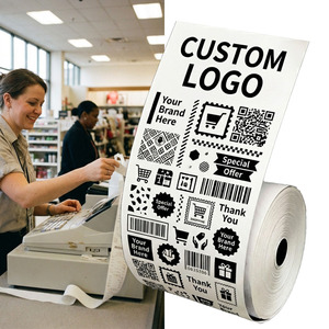 Rollo de Papel Térmico para Punto de Venta (POS) de <span class=keywords><strong>Supermercado</strong></span>, Rollo de Papel para Recibos de Tamaño Personalizado, Papel Térmico para Caja Registradora, Venta al Por Mayor de Fábrica - Product Image 1