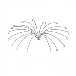 Barres de support pour rideau de douche, 76 cm, design circulaire à 180 degrés, pour utilisation dans la salle de bain - Product Image 2