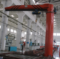 Grue à flèche montée sur colonne 1T 2T 5T avec palan électrique à câble européen pour levage en atelier