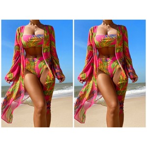 Vestido de playa estilo europeo y americano 2023, conjunto de bikini de tres piezas - Product Image 2