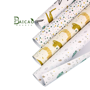 Trong Kho Trắng Kraft Quà Tặng Giấy Gói Thiết Lập 50 Sheets Sinh Nhật Gói Giấy Động Vật Đầy Màu Sắc Quà Tặng Giấy Gói - Product Image 2