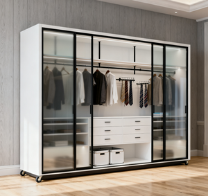 <span class=keywords><strong>Armadio</strong></span> scorrevole affidabile <span class=keywords><strong>con</strong></span> <span class=keywords><strong>specchio</strong></span> integrato nel design di una cabina <span class=keywords><strong>armadio</strong></span> su misura per salvaspazio in camere da letto piccole - Product Image 5