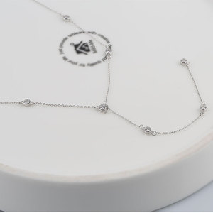 Collar de Plata de Ley 925, Cadena de Clavícula en Forma de U, Diseño Simple y Elegante, Uso Diario, Color Oro Blanco - Product Image 4