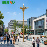 Serie de Lámparas Combinadas Profesionales BSW, Farola Decorativa de Acero Blanco para Comunidades de Alta Gama y Jardines Públicos