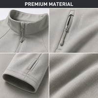 Haut à manches longues pour homme, séchage rapide, UPF 50+, antibactérien 7A, col montant, demi-zip, avec poche