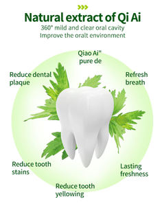 Kit de pasta de dientes de <span class=keywords><strong>triple</strong></span> acción a base de hierbas para el cuidado de la salud, neutraliza los compuestos de azufre volátiles, calma las aftas - Product Image 3