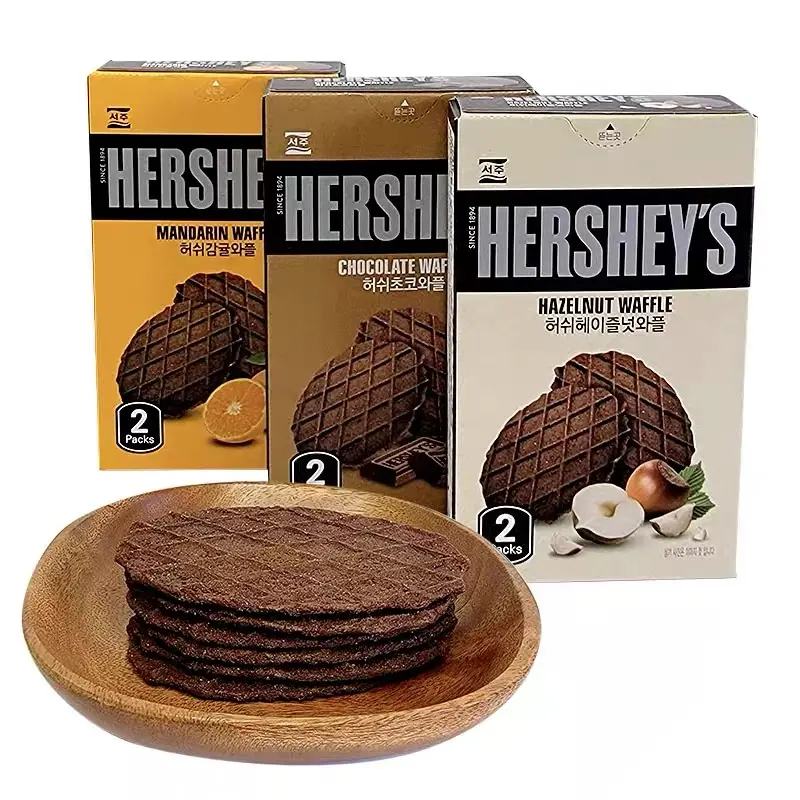 Hershey Korea rasa coklat biskuit wafel biskuit eksotis Krim makanan ringan kue 55g