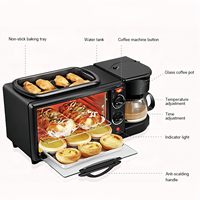 Nouvelle vente chaude 3 en 1 petit-déjeuner fabricant four à micro-ondes cafetière et poêle à frire en acier inoxydable de qualité commerciale maison intelligente