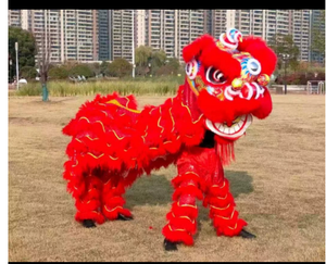 Traje de baile de León rojo de alta calidad Cabeza De León de estilo sureño Equipo de baile tradicional y moderno para celebraciones y competiciones - Product Image 2