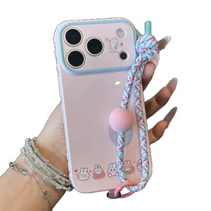Cover per iPhone Serie 11-17 in Vetro Temperato Laccato Metallizzato con Specchio e Disegno Coniglio Cartoon - Product Image 5