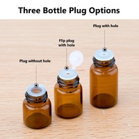 Ecannal 1 ml 2 ml 3 ml Petit échantillon d'huile essentielle Bouteille en verre ambré