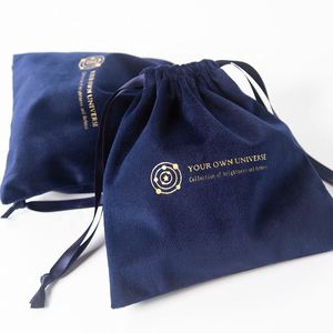 Custom Logo Printing Soft Blue Plush Velvet <b>Pouch</b> <b>Drawstring</b> Handbags Perfume Cosmetic Velvet Bags - Product Image 2