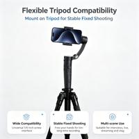 Aurorarun Stabilisateur de cardan léger 3-en-1 pour téléphone avec fonction Follow Focus et suivi automatique intelligent pour sports de plein air et vlogs
