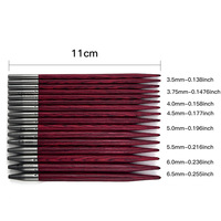 Ensemble de 8 aiguilles à tricoter circulaires interchangeables en acajou avec étui zippé pour travaux manuels de tricot de pulls