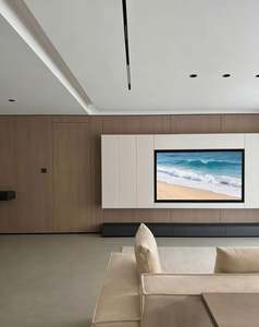 Système mural TV minimaliste moderne, armoire de rangement murale complète sur mesure pour salon, solution pour toute la maison - Product Image 1