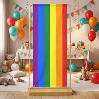 Toile de fond personnalisée à motif arc-en-ciel, idéale pour les décorations de cérémonies spéciales, les célébrations en intérieur et les expositions en studio de festival