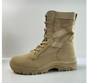 Botas DFF02 de Gamuza Negra y Cuero Vacuno Color Caqui, Botas de Desierto, Botas de Entrenamiento para Selva y Bosque, Personalizadas, en Stock - Product Image 3