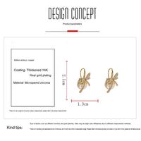 Boucles d'oreilles pendantes en cuivre avec nœud Resoul, bijoux fantaisie pour femme, accessoires de fête en zircon