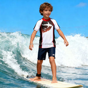 2025 Logo personalizado para niños de manga corta UPF 50 + Rashguard Swim Shirt Kids Toddler Sun Protection <span class=keywords><strong>Surf</strong></span> Tops Baby Swimwear - Product Image 1