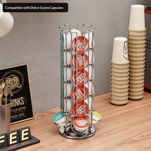 Support rotatif pour dosettes de café Amz Hot <span class=keywords><strong>Dolce</strong></span> <span class=keywords><strong>Gusto</strong></span> en fer électroplaqué, pour la maison ou le bureau, avec rangement pratique - Product Image 2
