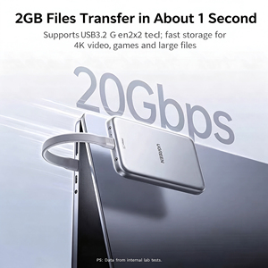 UGREEN D620 ฮาร์ดดิสก์แบบพกพาชนิดโซลิดสเตทแม่เหล็ก ความจุ 1TB USB C 20Gbps สำหรับแล็ปท็อปและแท็บเล็ต - Product Image 6