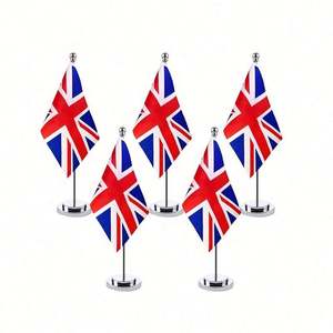 High Quality Custom Logo Design 14*21cm Polyester Desk Flag Promotional World Country <b>Mini</b> <b>Table</b> Flag - Product Image 4