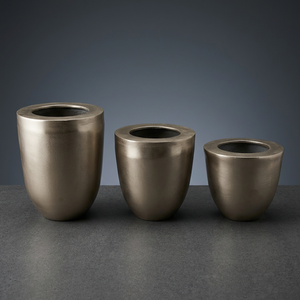 Jarrón de Aluminio Crudo Niquelado - Product Image 2