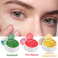 Vente en gros de patchs pour les yeux au collagène or 24 carats MOIKA pour raffermir et illuminer, 60 pièces, masque pour les yeux en hydrogel pour les cernes, soins de la peau OEM/ODM