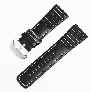 Correa de Reloj de Cuero Genuino de Vaca de Lujo de 28 mm, Negra con Costuras, para Reloj Seven <span class=keywords><strong>Friday</strong></span> - Product Image 6
