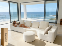 Canapé modulaire compressé sous vide, idéal pour la famille, avec ottoman assorti, gain de place, pour villa et école, sans structure, rembourré
