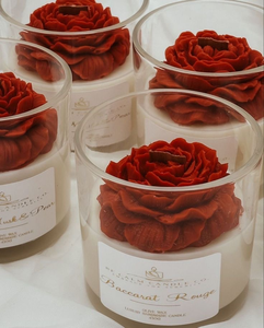Hand Sculpted <b>Red</b> Rose Flower Soy Wax Scented <b>Candle</b> Clear Glass Jar With Baccarat Rouge Scent For Home Decor Wedding Favor Gift - Product Image 4
