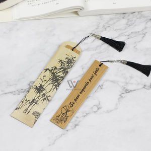 Regalo promozionale a forma personalizzata di legno, il libro in bianco segna la pagina del libro segnalibri in legno personalizzati con nappe - Product Image 6