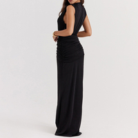Robe longue plongeante noire personnalisée Robes de bal élégantes pour femmes audacieuses Robes de la mère de la mariée