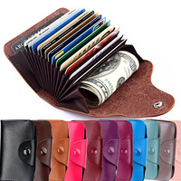Dompet Kartu Kredit Kulit Asli Organ Fashion Logo Kustom Nama Bisnis