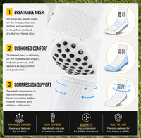 Chaussettes de sport antidérapantes personnalisées unisexes pour l'entraînement de football, avec grip, chaussettes de football à grip antidérapant, personnalisables