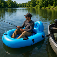 Bateau gonflable flottant pour rivière avec dossier, porte-gobelet et crochet de pêche pour adultes - PVC robuste, portable, impression personnalisée