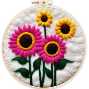 Material de Fieltro Ecológico Europeo para Bordado DIY, Patrón de Flor de Melocotón y Pájaro, Decoración del Hogar, Requiere Habilidad en Agujas (Inglés) - Product Image 3