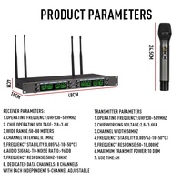 Nouveau système de microphone sans fil UHF professionnel 8 canaux OEM pour conférences, chant, karaoké, événements, discours