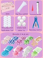 Kit de Fabrication de Balles Anti-Stress DIY Mystère pour Adultes, Ensemble de Création de Balles Moelleuses avec 15 Peaux de Balle en TPR, 9 Types de Remplissages, Pompe à Air et Outil de Vide