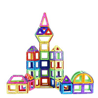 Wellbbplay - Juego de 128 Bloques de Construcción Magnéticos de Plástico para Niños