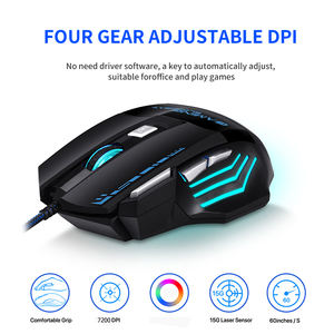 Ratón <span class=keywords><strong>Gamer</strong></span> KAKU 2400dpi 7 Teclas, Seguimiento Sensible, Alta Sensibilidad, RGB, Cableado, Luz Colorida, Ratón para Juegos de Computadora - Product Image 3