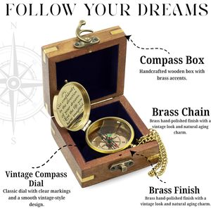 Boussole Nautique Vintage en Laiton ALFA NAUTICAL - Outil de Navigation Portable pour la Randonnée et les Mariages, Idéal comme Cadeau de Remise de Diplôme - Product Image 5