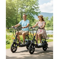 Patinete Eléctrico para Adultos con Asiento, Motor de 800/1200W, Alcance Máximo de 30 Millas y 20 mph, Patinete Eléctrico Plegable con Neumáticos Gruesos de 14 Pulgadas