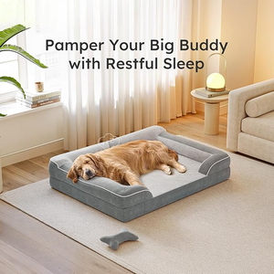 מיטת כלבים מפוארת, רכה, עשויה קטיפה, עם מזרן ויסקו, ניתנת לכביסה, עמידה, לחורף, בגודל 107*76*24 ס\"מ, סיטונאי, מותאמת אישית, דגם צ'נגג'ון. - Product Image 6