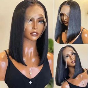 Perruque Lace Front Cheveux Humains Alignés Cuticules Courte Bob Lisse pour Femmes Noires, Cheveux <span class=keywords><strong>Vierges</strong></span> Bruts pour Tresses, Fournisseurs - Product Image 2